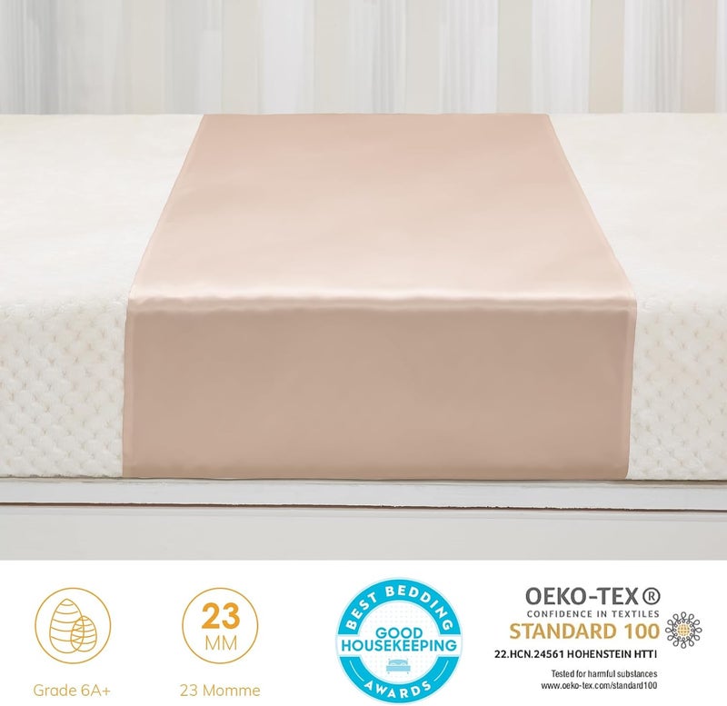 PROMEED 100% Mulberry Silk Crib Sleeve for Baby Hairloss and Bald Spot, Oeko-TEX Certified 23 Momme Silk Giraff Nursery Bedding Sheets for Bassinets/Cradles/Cots/Cribs (Green Giraff) - Image 3